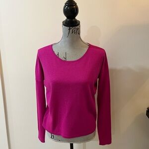The Limited Fuchsia and Cream Sweater